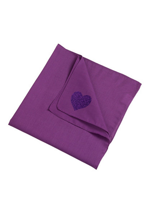 Scarf PBK Heart Purple Glitter